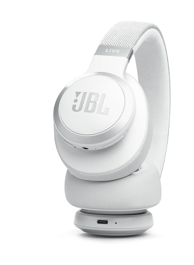 JBL - Live 770NC Wireless Over-Ear Headphones With True Adaptive Noise Cancelling White - Image 1