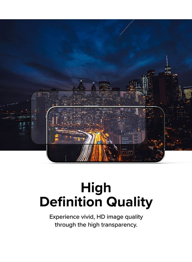 Ringke Cover Display Glass Compatible With iPhone 15 Plus 2023 Screen Protector Tempered Glass 9H Hardness Full Coverage Bubble-Free Anti Scratch Protective Film - With Installation Jig Clear - Image 4