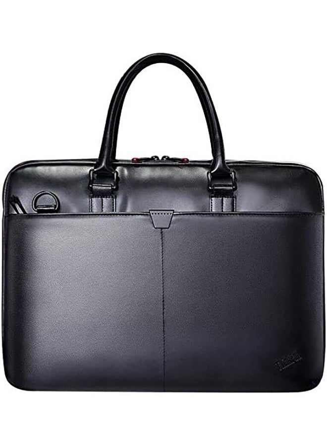 Lenovo Laptop Bag for Lenovo ThinkPad T300 15.6 inch Leather Shoulder Bags Unisex Notebook Briefcase (15.6") black - Image 1