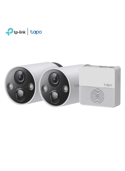Tapo C420S2 Smart Wire-Free Security Camera System, 2-Camera System, 2K QHD, 180-Day Battery life, Full Color Night Vision, Smart AI Detection, Wire Free Placement, IP65 Water And Dust Resistant