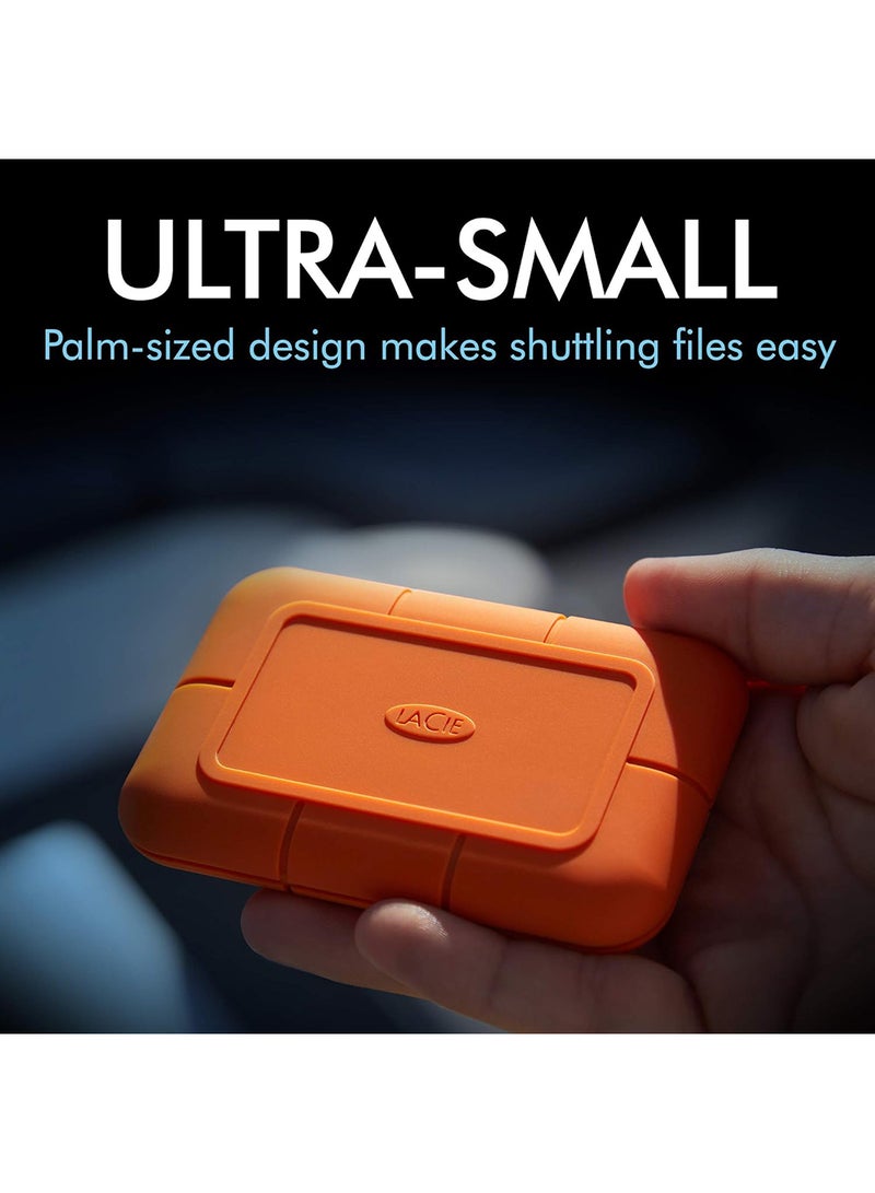Rugged SSD 500GB, External SSD, USB-C, USB 3.0, Thunderbolt 3, Extreme water and 3m drop resistance, Mac, PC (STHR500800) 500 GB