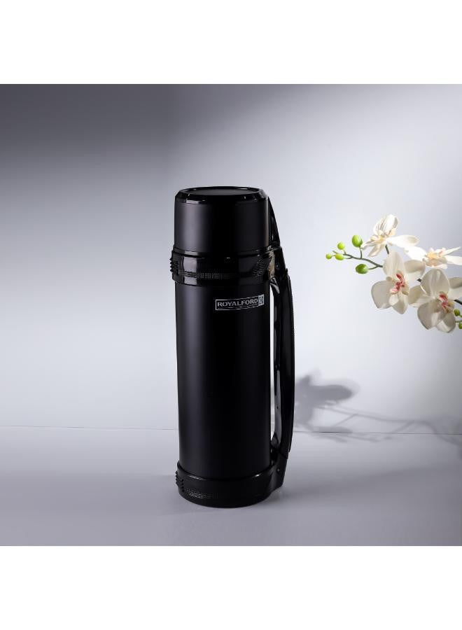 Royalford - Stainless Steel Travel Vacuum Bottle Thermos With Handle Black - Image 1