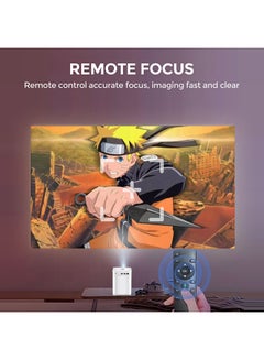 Wownect S8 Mini WiFi Projector 5000 Lumens Portable Outdoor Movie Projector with 100" Screen Supported WiFi Bluetooth Mirroring for Phone Home Theater Video Projector PROJ-WO-81-W White  - Image 4