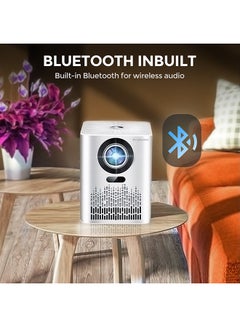 Wownect S8 Mini WiFi Projector 5000 Lumens Portable Outdoor Movie Projector with 100" Screen Supported WiFi Bluetooth Mirroring for Phone Home Theater Video Projector PROJ-WO-81-W White  - Image 5