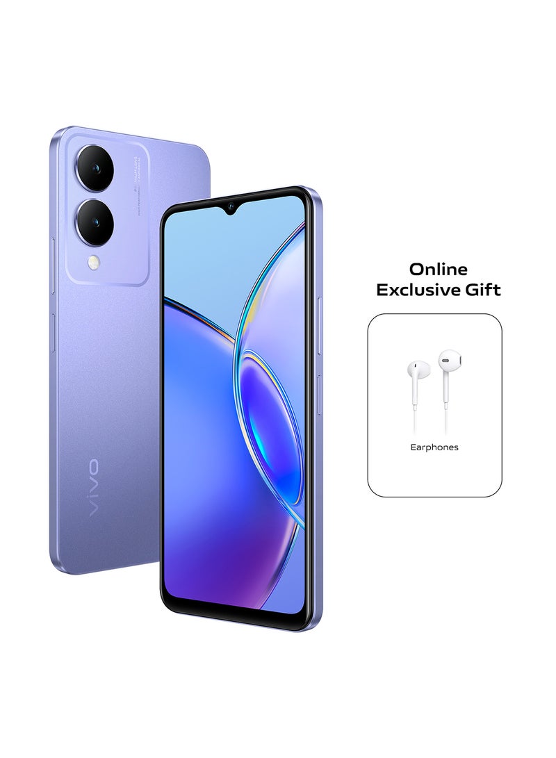 vivo - Y17s Dual SIM Glitter Purple 6+6GB RAM 128GB 4G With Gift Wired Earphone - Middle East Version - Image 1