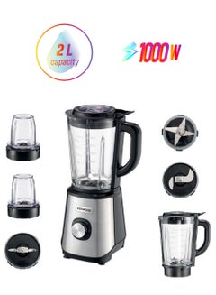 KENWOOD Blender, Glass Goblet, Grinder Mill, Chopper Mill, Ice Crush Function, 2 L 1000 W OWBLM45.885SS Silver/Black  - Image 1
