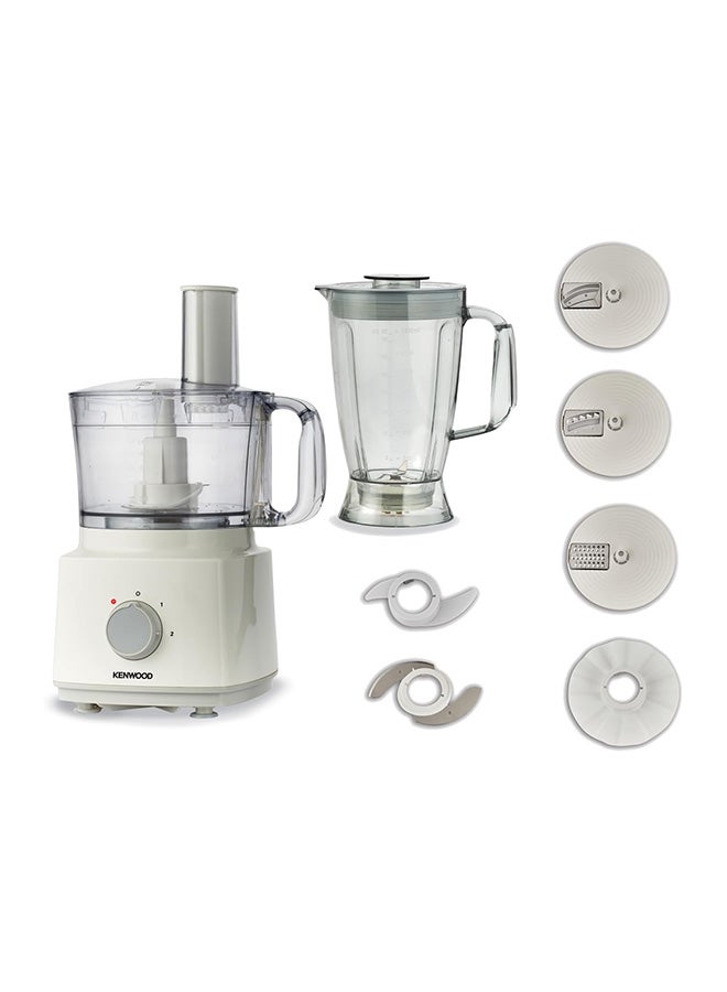 KENWOOD Food Processor, 1.8L Blender, 2 Speed & Pulse Function, Stainless Steel Knife, French Fry Disc, Emulsifying Disc, Extra Fine Slicing Disc 2 L 750 W FDP03.C2WH White - Image 1