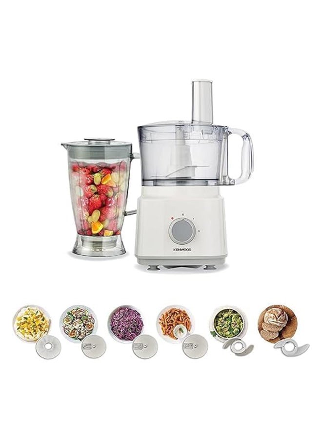 KENWOOD Food Processor, 1.8L Blender, 2 Speed & Pulse Function, Stainless Steel Knife, French Fry Disc, Emulsifying Disc, Extra Fine Slicing Disc 2 L 750 W FDP03.C2WH White - Image 2