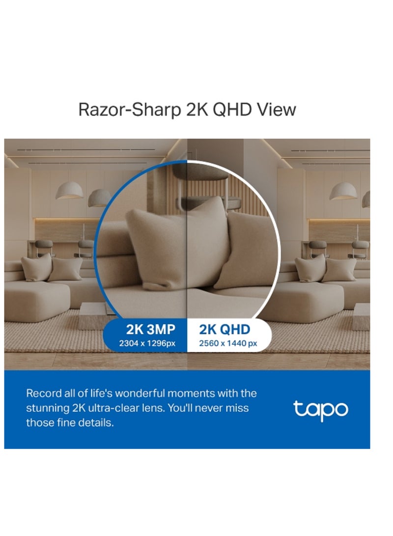 Tapo C220 4MP/2K Pan/Tilt AI CCTV WIFI، كاميرا IP لاسلكية مع كشف ذكي بالذكاء الاصطناعي، إخطارات، الحيوانات الأليفة، الأشخاص، المركبات واكتشاف بكاء الأطفال - pnsku/N70003170V/45/_/1695366164/74d221dd-e72a-4835-be4c-65e863be2f4f