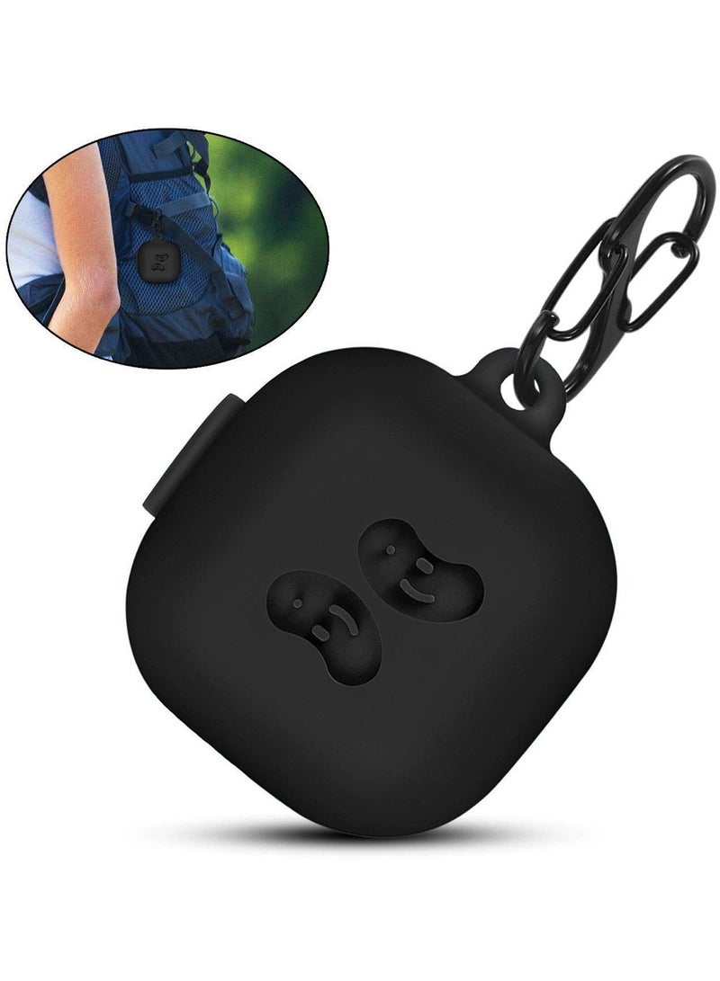 MARGOUN Samsung Galaxy Buds Live Case Full Body Protective Scratch Resistant Anti Lost Cover With Carabiner Black  - Image 5