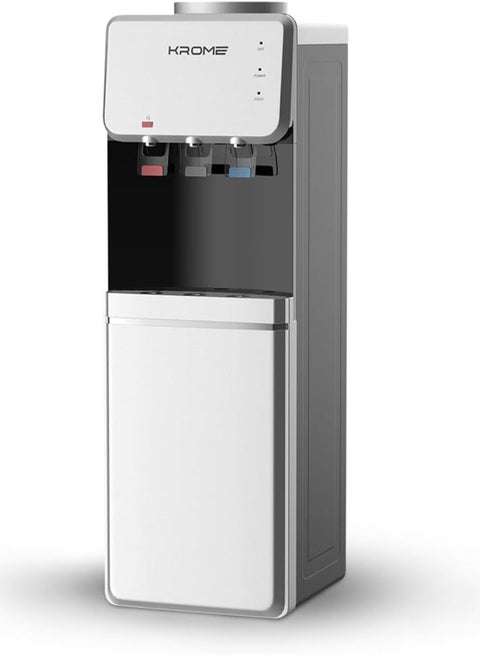 Top Loading Dispenser, Hot, Cold, Normal Water, Floor Standing, Made With Stainless Steel Tank And Food-Grade Silicone Gel Tube, Child Lock KR-WDTL Silver