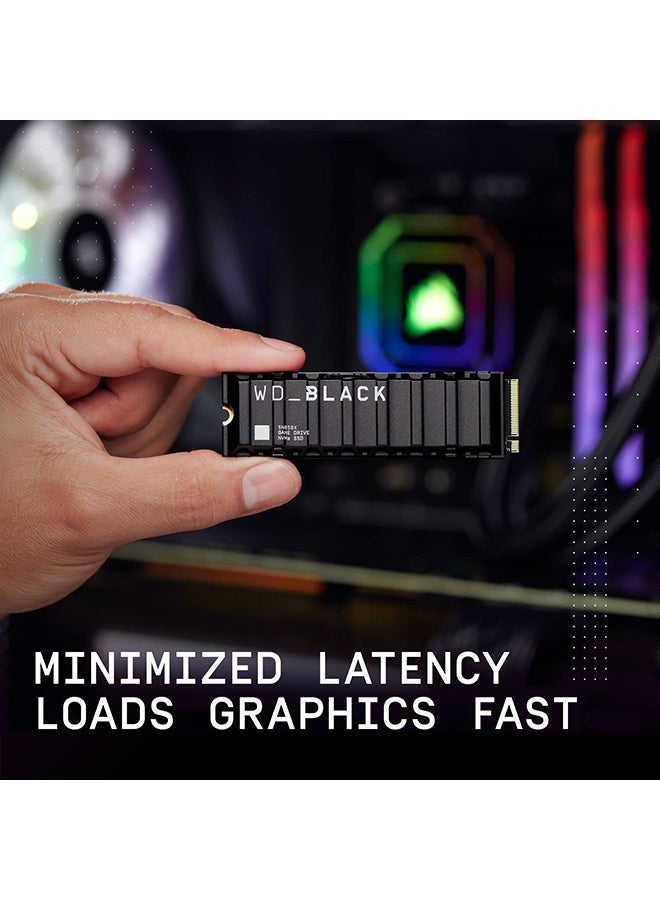 دبليو دي قرص صلب داخلي للألعاب WD_BLACK SN850X NVMe مع مبرد - يعمل مع بلاي ستيشن 5، Gen4 PCIe، M.2 2280، بسرعة تصل إلى 7,300 ميجابايت/ثانية - WDS100T2XHE - Image 3