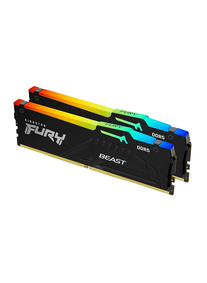 Kingston Fury Beast RGB 64GB 5200MT/s DDR5 CL40 DIMM Desktop Memory (Kit of 2) | Intel XMP 3.0 | Infrared Sync Technology | Overclocking Stability | KF552C40BBAK2-64 64 GB  - Image 2