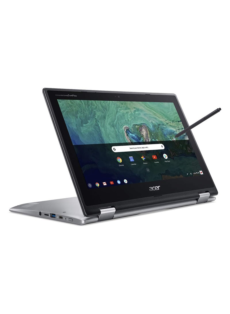Acer - Chromebook Spin 11 Convertible Laptop 11.6-Inch Display, Celeron N3350 Processor/4GB DDR4 RAM/32GB eMMC, 802.11ac WiFi, Wacom EMR Pen, CP311-1HN-C2DV English/Arabic Silver - Image 1