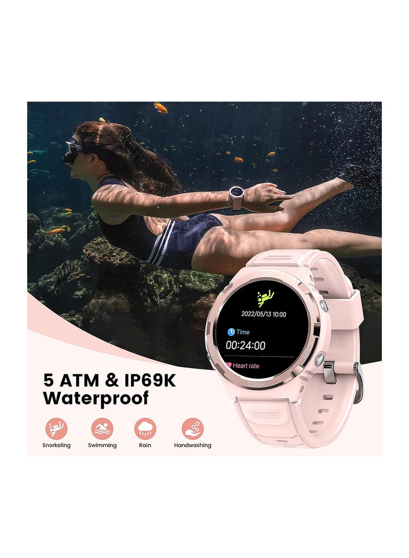 KOSPET - Smart Watch 1.3-Inch Always-On AMOLED Display With HiFI Bluetooth Calling Function With 5 ATM And IP69K Pink - Image 1