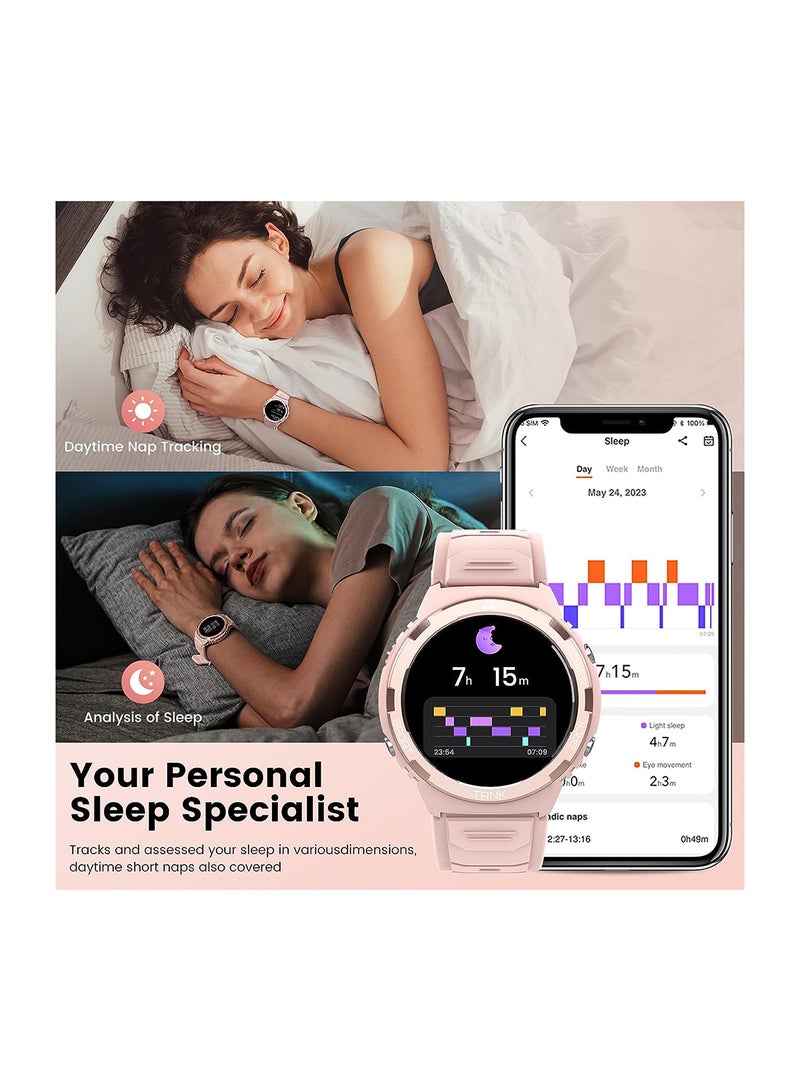 KOSPET - Smart Watch 1.3-Inch Always-On AMOLED Display With HiFI Bluetooth Calling Function With 5 ATM And IP69K Pink - Image 1