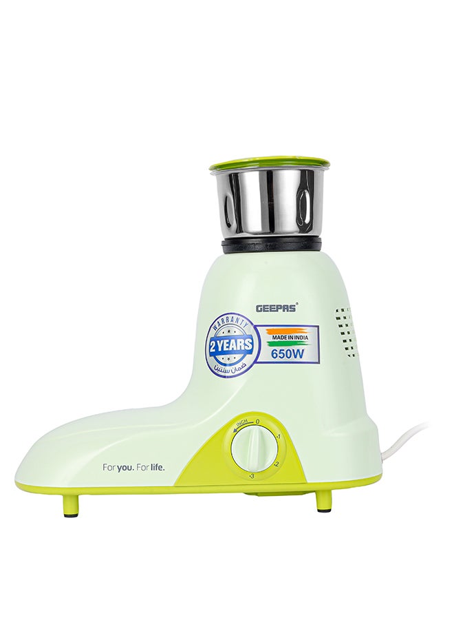 GEEPAS - 3 In 1 Mixer Grinder With 3 Speed setting with Incher | Heavy duty Motor | Silent and smooth Blender | Shock Proof and Over Heat Protetction 1.2 L 650 W GSB44094 Pista Green - Image 1