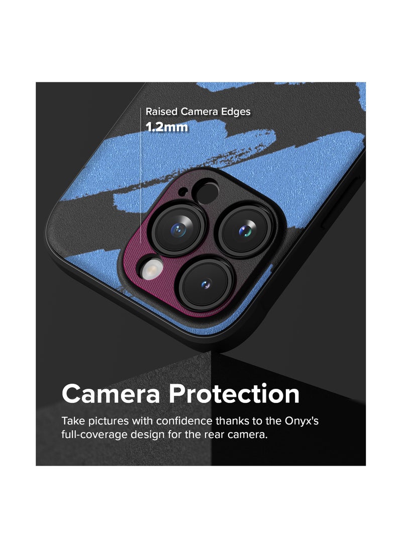 Ringke - Onyx Design Compatible With Apple iPhone 15 Pro Case Cover Rugged Flexible Durable Anti-Slip TPU Protection Shockproof Apple iPhone 15 Pro Back Cover Blue Brush - Image 1