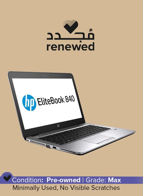 Renewed - Elitebook 840 G3 (2016) Laptop With 14-Inch Display, Intel Core i5 Processor/6th Gen/8GB RAM/256GB SSD/Integrated Graphics English Silver