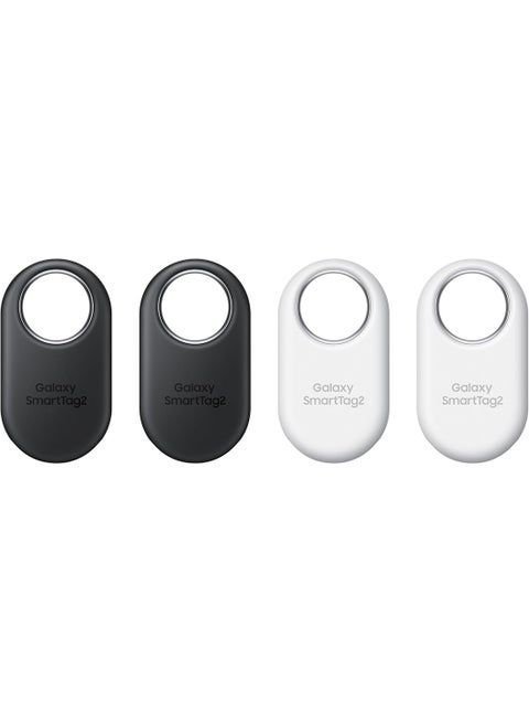 Galaxy SmartTag2 - Pack of 4 (2-Black, 2-White) - Black/White
