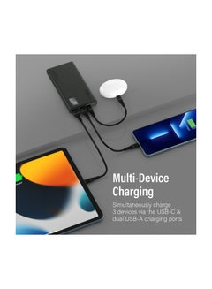 PROMATE 10000 mAh Universal Ultra-Slim iPhone 16 Power Bank, Portable Charger, 10W USB-C Input/Output Port, Dual USB, LED, Over-Heating Protection For iPhone 13/14, Galaxy, iPad, Bolt-10 Pro - Black  - Image 5