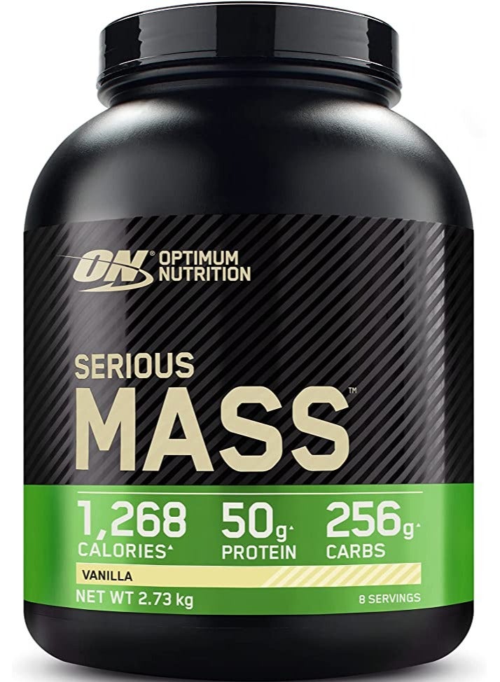 أوبتيموم نيوتريشن مسحوق بروتين زيادة الوزن Serious Mass من Optimum Nutrition - نكهة الفانيليا، 2.73 كجم، 8 حصص - Image 1