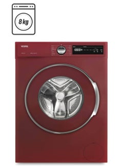 VESTEL High Quality Steam Function LED Screen 5 Years Motor Warranty 8 kg Washing Machine Maroon Red  - Image 1