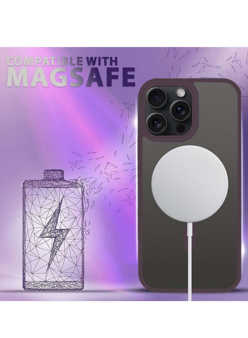 مارجون غطاء حماية كامل للكاميرا الخلفية لجهاز iPhone 15 Pro Max وزوايا معززة مقاومة للخدش يدعم الشحن المغناطيسي جسم شفاف - Image 5