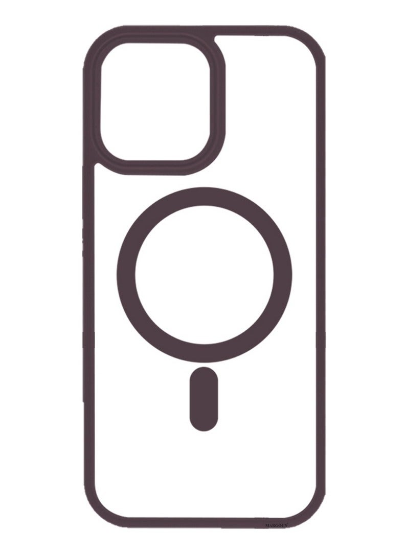 مارجون غطاء حماية كامل للكاميرا الخلفية لجهاز iPhone 15 Pro Max وزوايا معززة مقاومة للخدش يدعم الشحن المغناطيسي جسم شفاف - Image 4