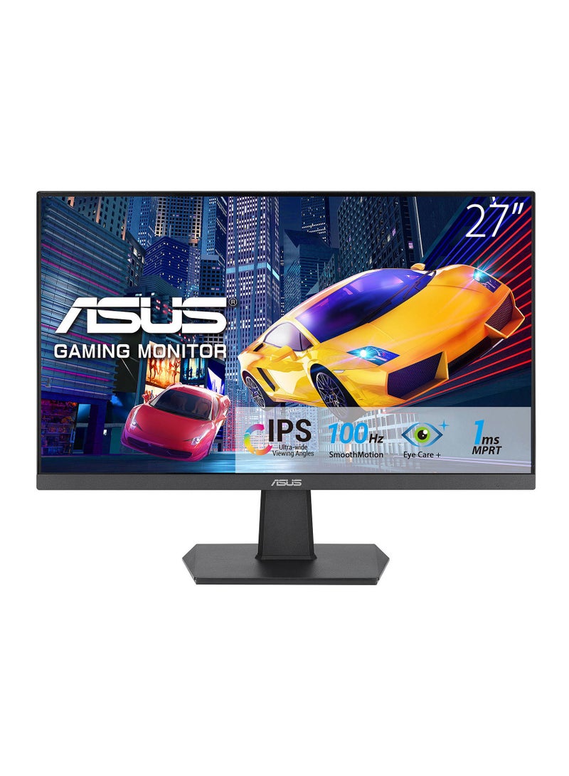أسوس 27 inch VA27EHF Eye Care Gaming Monitor, FHD IPS Frameless Display, 100Hz Refresh Rate, 1ms MPRT, Adaptive-Sync, Low Blue Light, Wall Mountable, HDMI v1.4 Black 