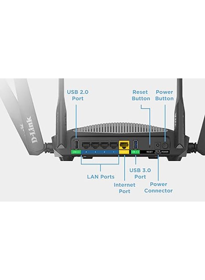D-Link DIR-3040 AC3000 SMART MESH WIFI ROUTER Black  - Image 2