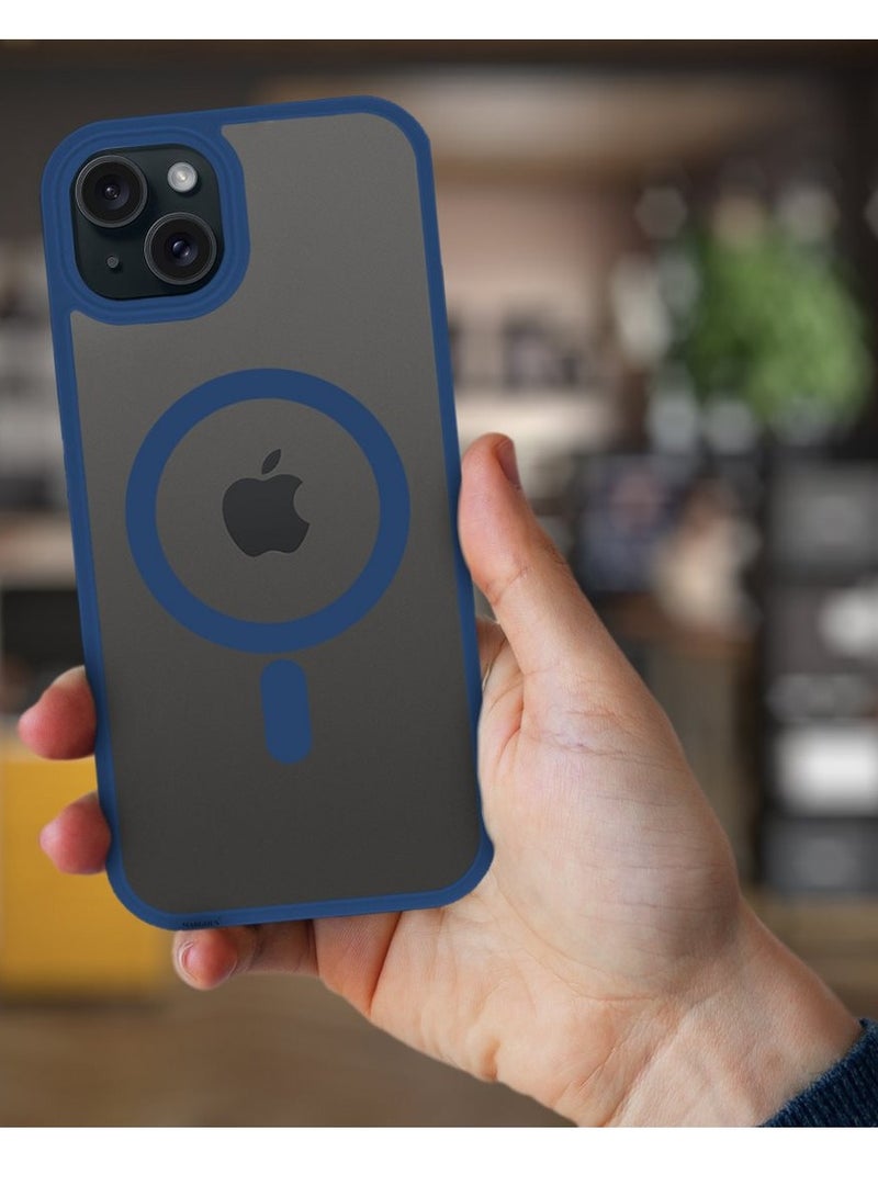 مارجون غطاء حماية كامل للكاميرا الخلفية لجهاز آيفون 15 وزوايا معززة مقاومة للخدش يدعم الشحن المغناطيسي جسم شفاف - Image 2