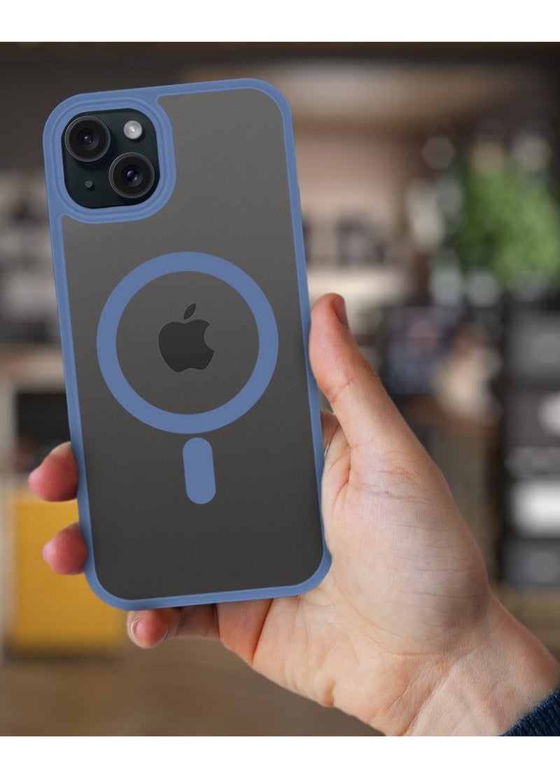 مارجون غطاء حماية كامل للكاميرا الخلفية لجهاز iPhone 15 وزوايا معززة مقاومة للخدش يدعم الشحن المغناطيسي جسم شفاف - Image 2