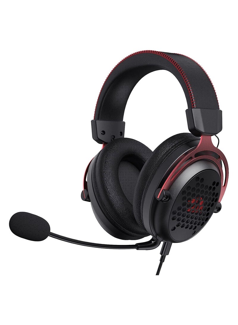 REDRAGON - Diomedes Wired Gaming Headset H386 - 7.1 Surround Sound - 53MM Drivers - Detachable Microphone - Multi Platforms Headphone - USB/AUX 3.5mm Compatible with PC, PS4/3 & Xbox One/Series X, NS - Image 1