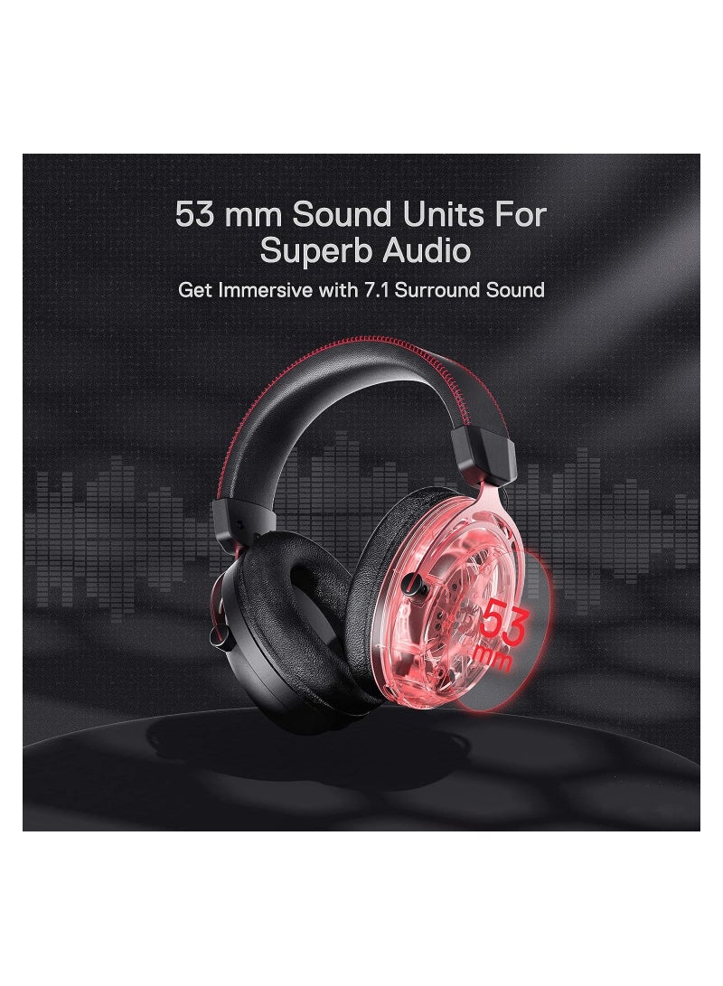 REDRAGON - Diomedes Wired Gaming Headset H386 - 7.1 Surround Sound - 53MM Drivers - Detachable Microphone - Multi Platforms Headphone - USB/AUX 3.5mm Compatible with PC, PS4/3 & Xbox One/Series X, NS - Image 1