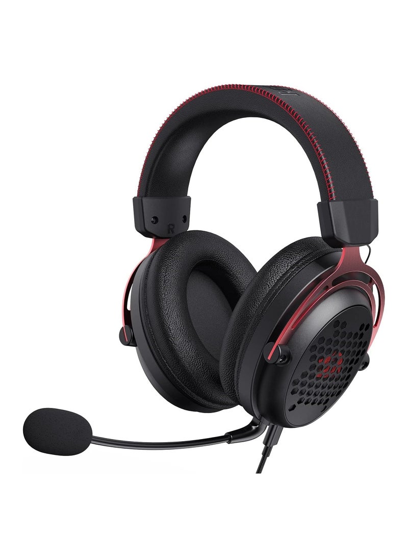 REDRAGON - Diomedes Wired Gaming Headset H386 - 7.1 Surround Sound - 53MM Drivers - Detachable Microphone - Multi Platforms Headphone - USB/AUX 3.5mm Compatible with PC, PS4/3 & Xbox One/Series X, NS - Image 1