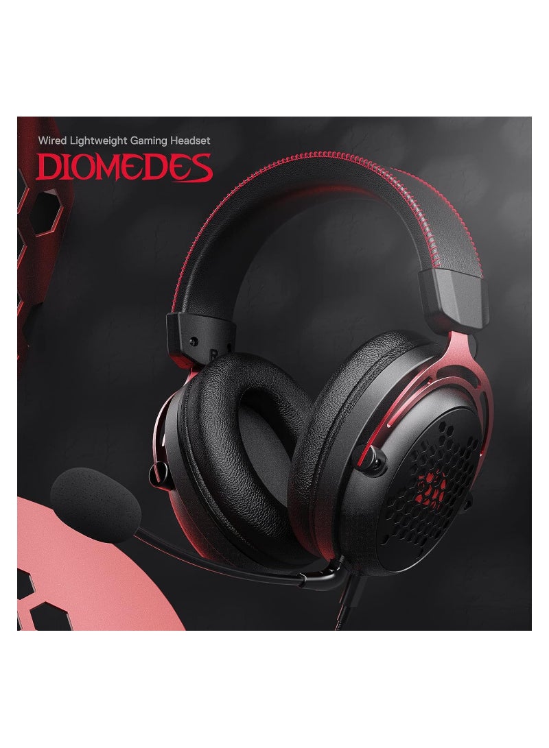 REDRAGON - Diomedes Wired Gaming Headset H386 - 7.1 Surround Sound - 53MM Drivers - Detachable Microphone - Multi Platforms Headphone - USB/AUX 3.5mm Compatible with PC, PS4/3 & Xbox One/Series X, NS - Image 1