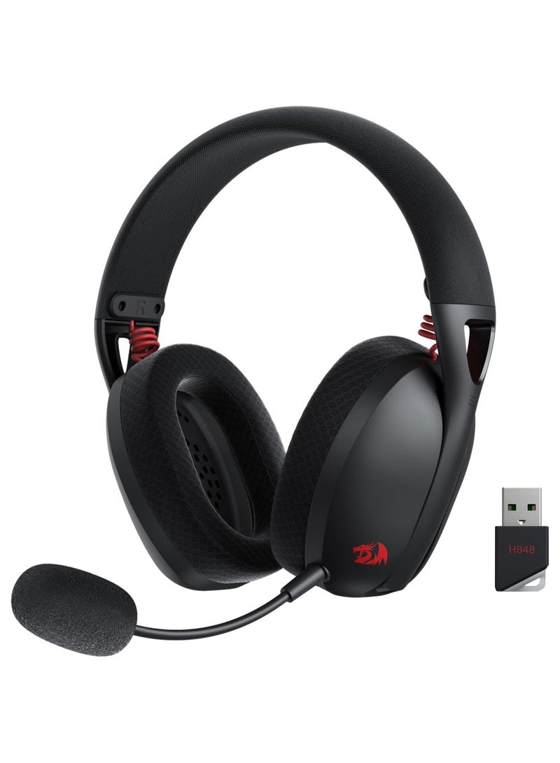 REDRAGON - H848 Bluetooth Wireless Gaming Headset - Lightweight  - 40MM Drivers - Detachable Microphone - Multi Platforms for PC, PS5/4/3, NS, Mobile - Image 1