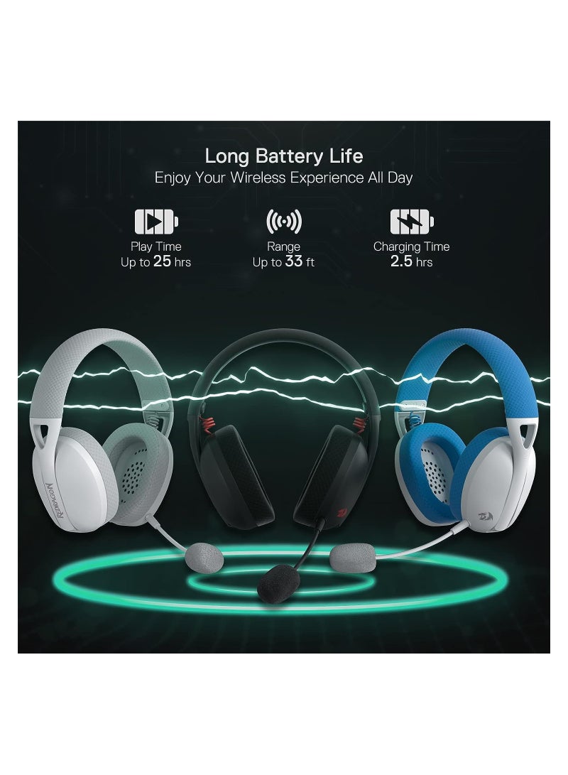 REDRAGON - H848 Bluetooth Wireless Gaming Headset - Lightweight  - 40MM Drivers - Detachable Microphone - Multi Platforms for PC, PS5/4/3, NS, Mobile - Image 1