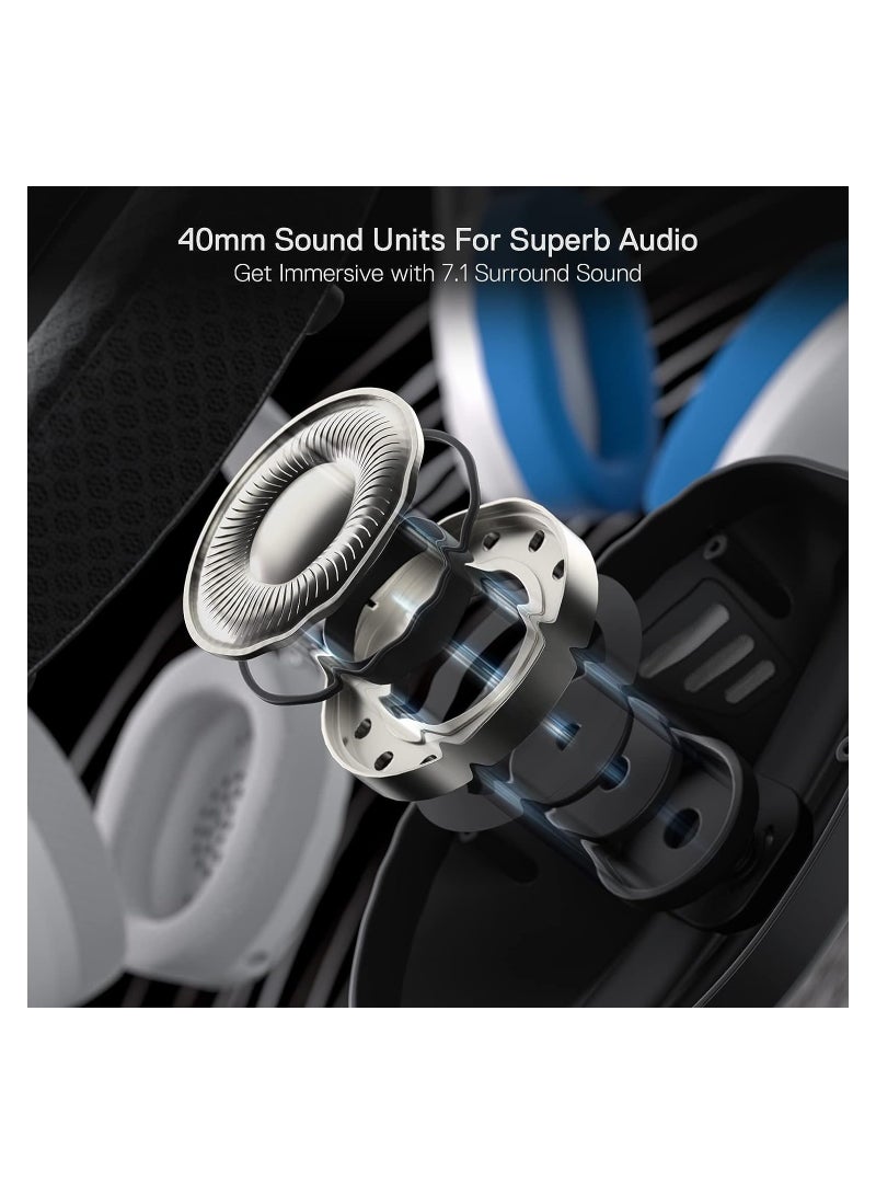 REDRAGON - H848 Bluetooth Wireless Gaming Headset - Lightweight  - 40MM Drivers - Detachable Microphone - Multi Platforms for PC, PS5/4/3, NS, Mobile - Image 1