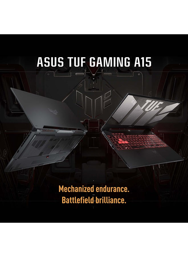 ASUS - TUF Gaming A15 15.6-Inch Display, R7-7735HS Processor/16GB RAM/512GB SSD/GeForce RTX 3070 8GB Graphic Card/Windows 11 English/Arabic Mecha Grey - Image 1