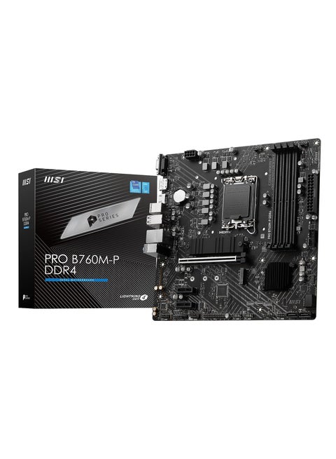 PRO B760M-P DDR4 ProSeries Motherboard Supports 12th 13th Gen Intel Processors LGA 1700 PCIe 4.0 M.2 Gbps LAN, USB 3.2 Gen2 mATX