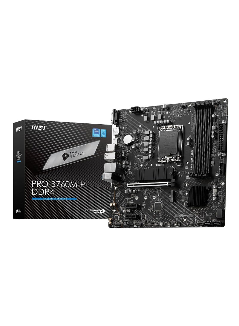 MSI - PRO B760M-P DDR4 ProSeries Motherboard Supports 12th 13th Gen Intel Processors LGA 1700 PCIe 4.0 M.2 Gbps LAN, USB 3.2 Gen2 mATX - Image 1