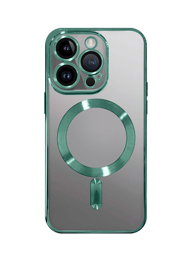 MARGOUN Electroplated Magnetic Case Cover For Apple Iphone 15 Pro Max, Protective Case Fashionable, Full Cover, Shockproof, Magnetic Ring - Green  - Image 2