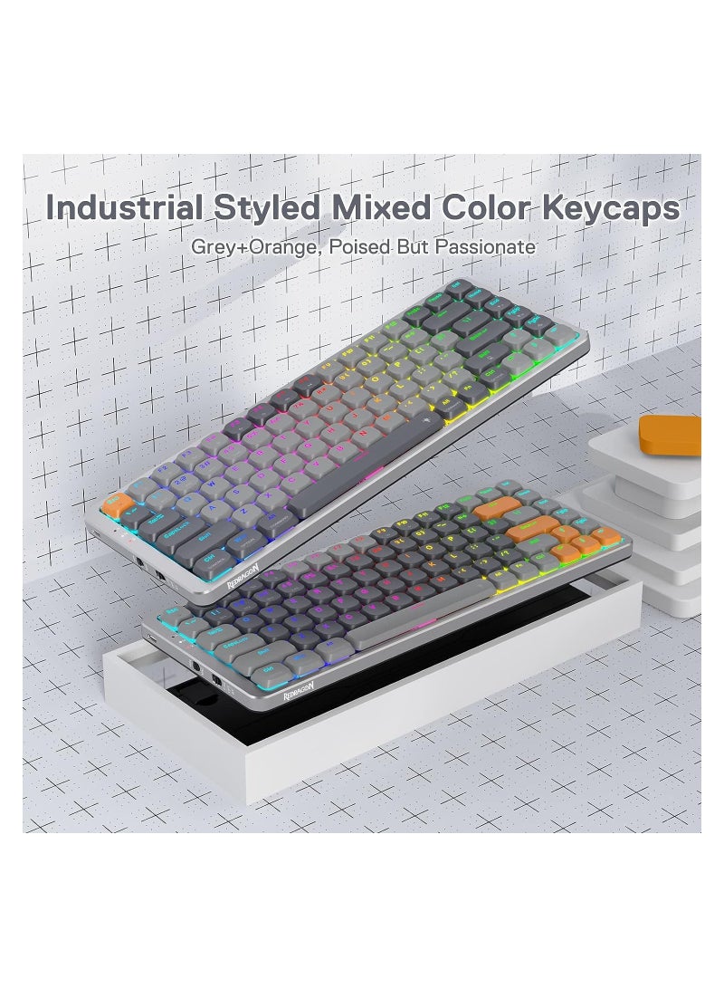 REDRAGON - K652 75% Wireless RGB Mechanical Keyboard Red Switch - Image 1