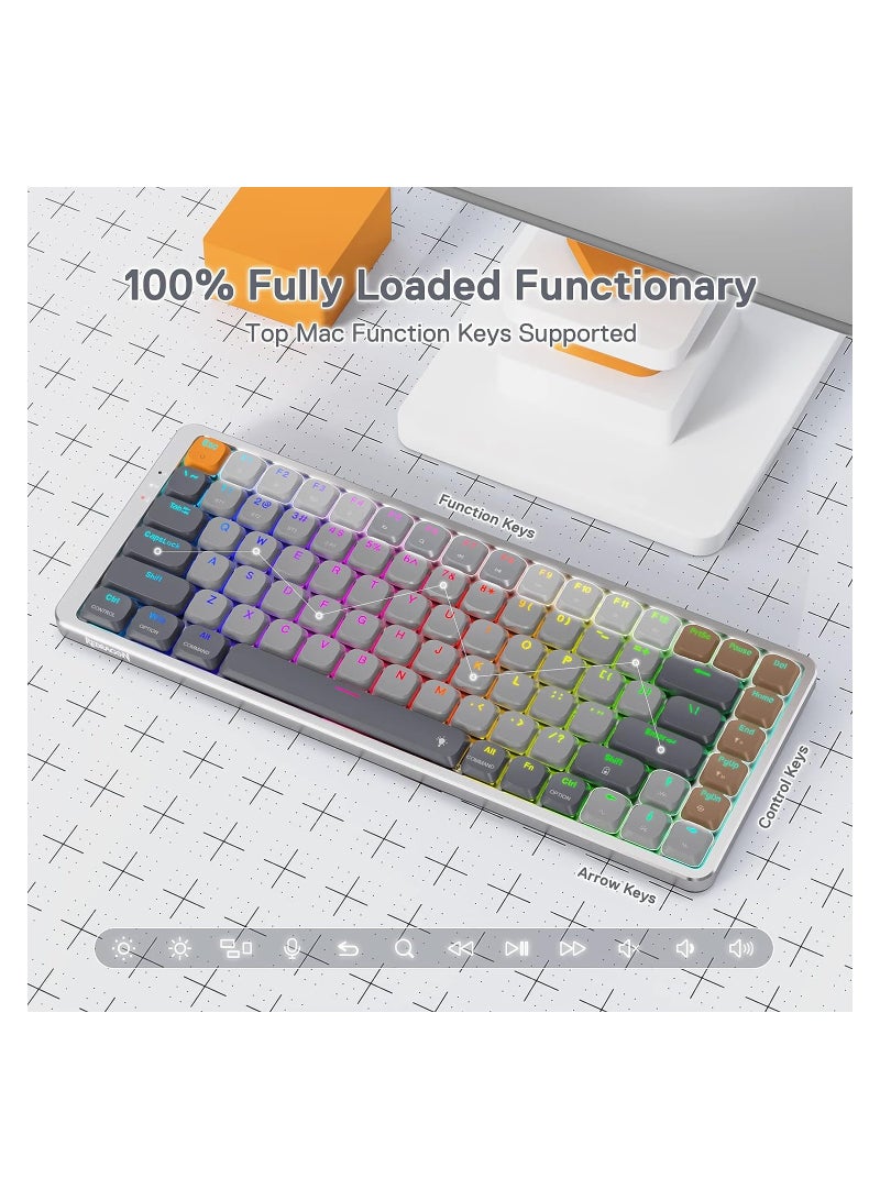 REDRAGON - K652 75% Wireless RGB Mechanical Keyboard Red Switch - Image 1
