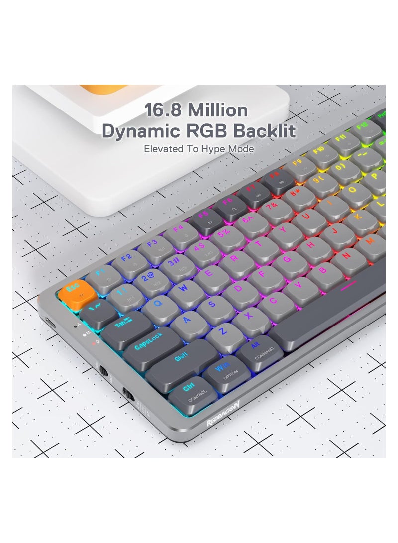 REDRAGON - K652 75% Wireless RGB Mechanical Keyboard Red Switch - Image 1