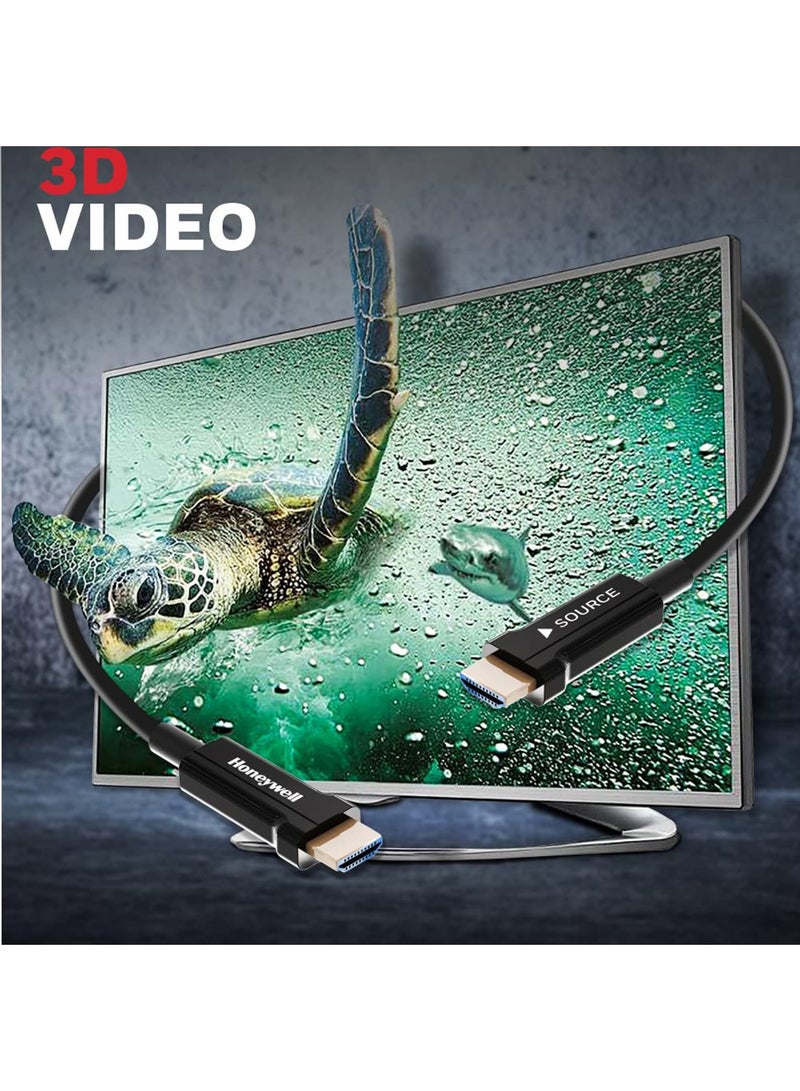 Honeywell HDMI AOC 2.1 Complaint, 50 Mtr, 48GBPS, Supports UHD Resolution of 8K@60Hz, Male-to-Male, High-Speed Fiber Optics Cable, Compatible with TV, Gaming Console, etc. Black  - Image 4