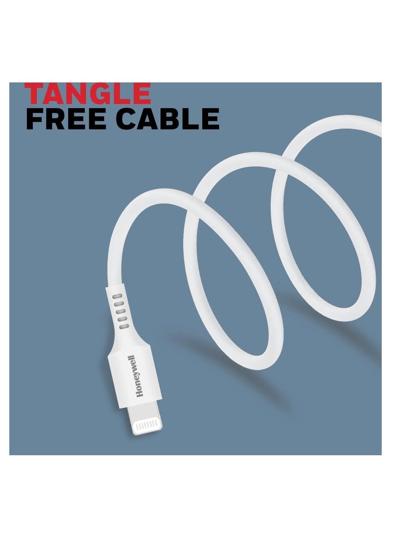 Iphone Lightning Cable 1.8Mtr Mfi Certified Compatible With Iphone 14/13/12/11 Series Ipad Ipod Upto 480Mbps Transfer Speed White White