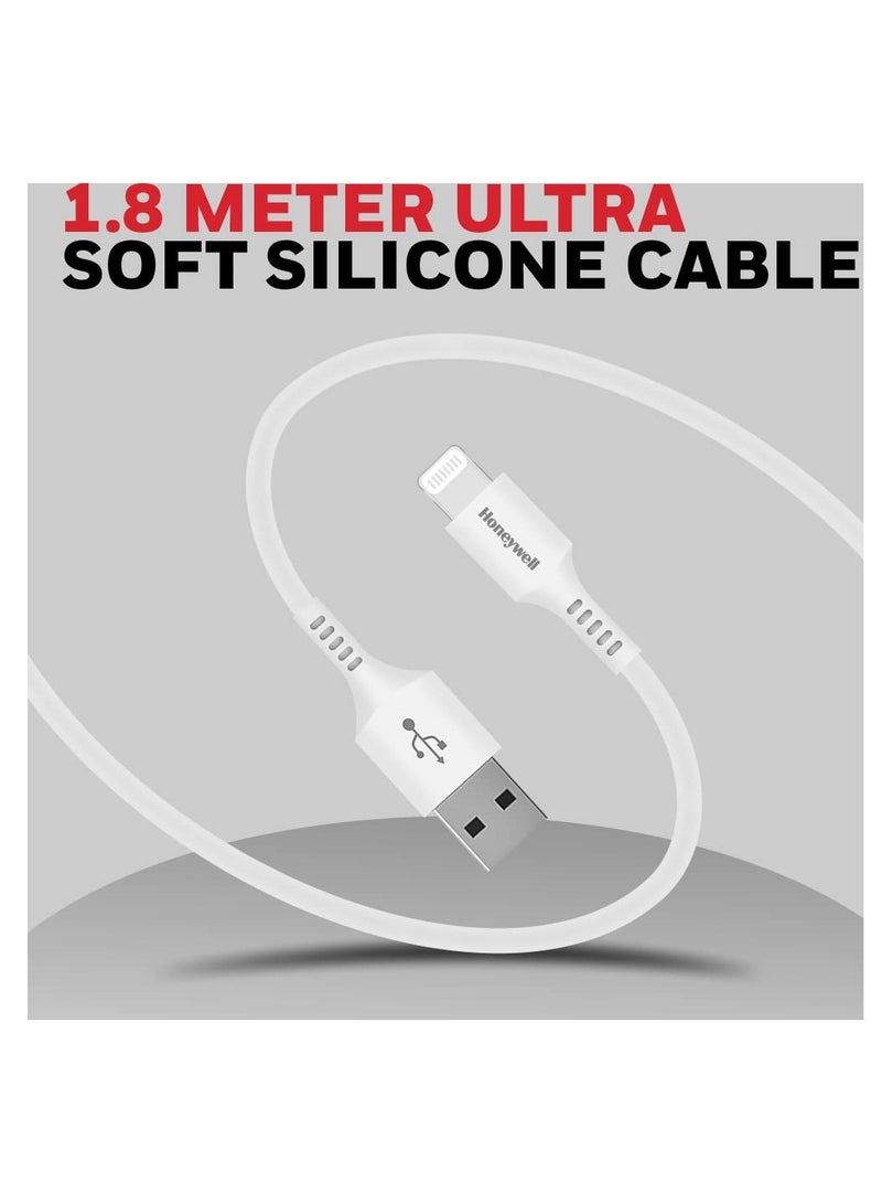 iPhone Lightning Cable 1.8mtr MFI Certified Compatible With iphone 14/13/12/11 Series, ipad, ipod Upto 480mbps Transfer Speed - White - pnsku/N70004047V/45/_/1695654047/62a94228-1fbd-463e-a72f-dda7ae85a4cf